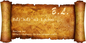 Békési Lajos névjegykártya
